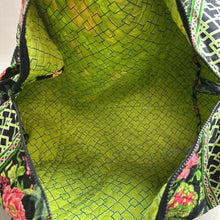 Load image into Gallery viewer, Vera Bradley Black Pink Botanica Print Quilted Large Duffel Bag NWT (12x22x12&quot;)
