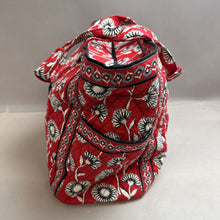 Load image into Gallery viewer, Vera Bradley Red Deco Daisy Print Quilted Oversized Tote Bag Purse (15x24x8&quot;)
