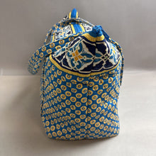 Load image into Gallery viewer, Vera Bradley Blue Yellow Riviera Print Quilted Large Zip Tote Bag Purse (14x22x8&quot;)
