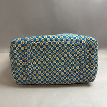 Load image into Gallery viewer, Vera Bradley Blue Yellow Riviera Print Quilted Large Zip Tote Bag Purse (14x22x8&quot;)
