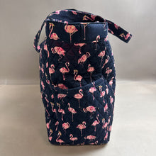 Load image into Gallery viewer, Vera Bradley Navy Flamingo Fiesta Print Traveler Tote Bag Purse (16x25x8&quot;)
