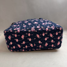 Load image into Gallery viewer, Vera Bradley Navy Flamingo Fiesta Print Traveler Tote Bag Purse (16x25x8&quot;)
