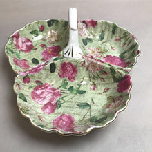 Load image into Gallery viewer, Royal Danube 3 Compartment Pink Rose Chinz Serving Dish Handle Gold Trim (2x9x10)
