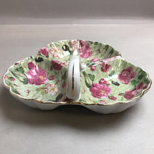 Load image into Gallery viewer, Royal Danube 3 Compartment Pink Rose Chinz Serving Dish Handle Gold Trim (2x9x10)

