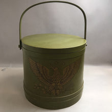 Load image into Gallery viewer, Vintage Primitive Bentwood Green Painted Eagle Pantry Box (14x15)
