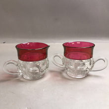 Load image into Gallery viewer, King's Crown Ruby Flashed Cream &amp; Sugar Set (3")
