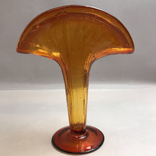 Load image into Gallery viewer, Art Deco MCM Blenko Dark Amber Fan Vase I(10x8)
