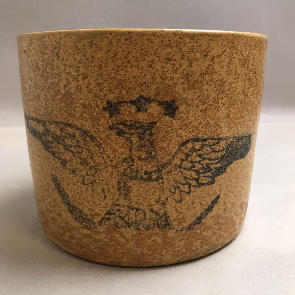 Primitive Patriotic Stoneware Crock (6x7) AS IS