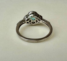 Load image into Gallery viewer, Sterling Imitation Neon Blue Paraiba Tourmaline Tanzanite Ring sz 10
