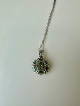 Load image into Gallery viewer, Sterling Green Tourmaline Flower Pendant on 20&quot; Chain
