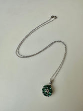 Load image into Gallery viewer, Sterling Green Tourmaline Flower Pendant on 20&quot; Chain
