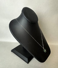 Load image into Gallery viewer, Sterling Green Tourmaline Flower Pendant on 20&quot; Chain
