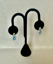 Load image into Gallery viewer, Sterling Pale Blue Topaz Earrings (0.75&quot;)
