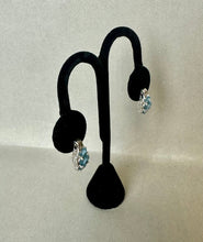 Load image into Gallery viewer, Sterling Pale Blue Topaz Earrings (0.75&quot;)
