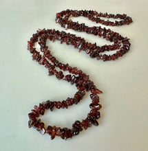 Load image into Gallery viewer, Garnet Chip Beaded Necklace (36&quot;)
