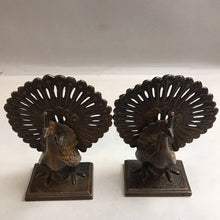 Load image into Gallery viewer, Bronze Color Wrought Iron Peacock Bookends (7&quot;)
