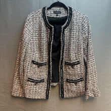 Load image into Gallery viewer, Talbots Polyester Blend Black/Silver Jacket Size 16
