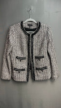 Load image into Gallery viewer, Talbots Polyester Blend Black/Silver Jacket Size 16
