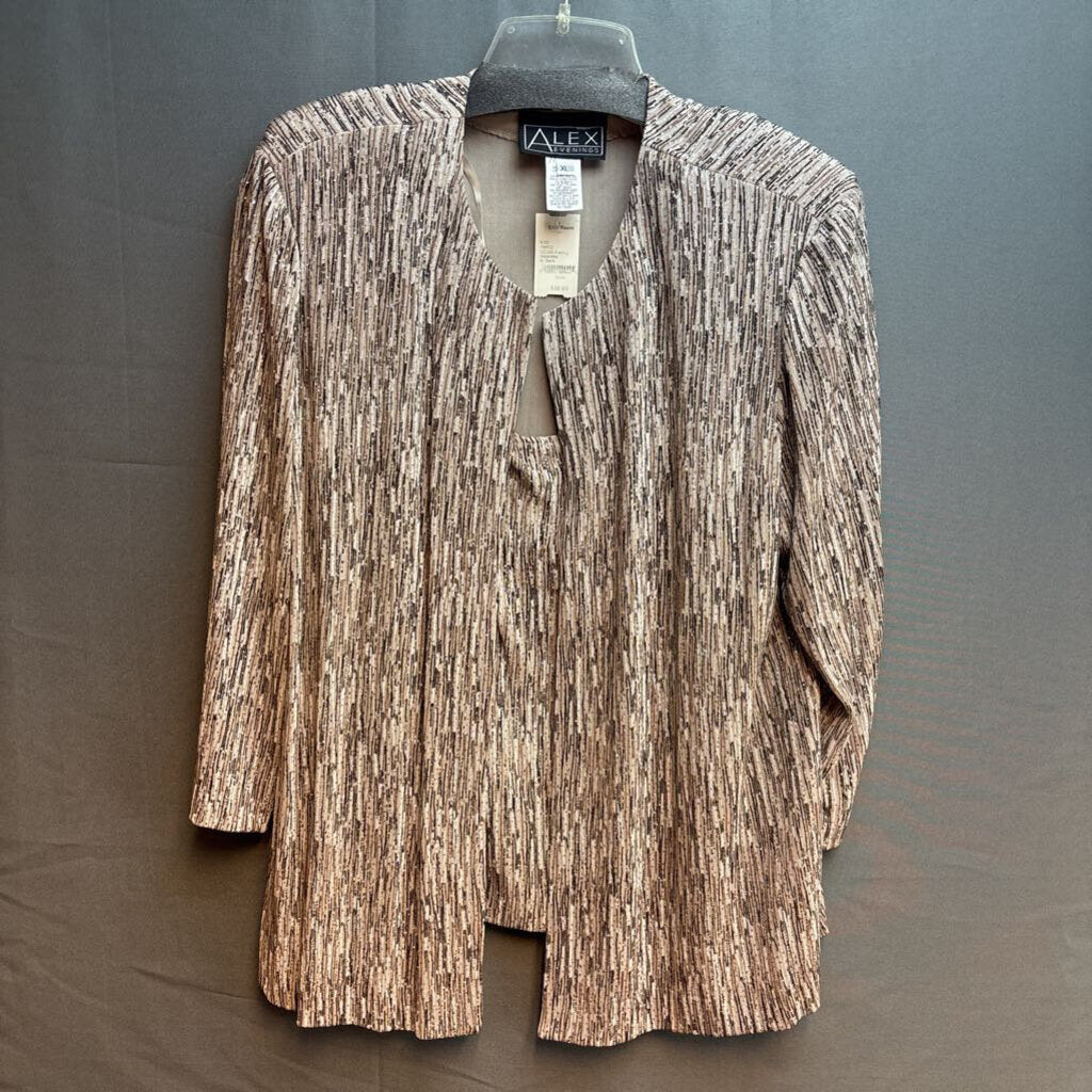 NWT 2pc Set Alex Evenings Aetate Blend Formal Tank Top/Cardigan Size XL