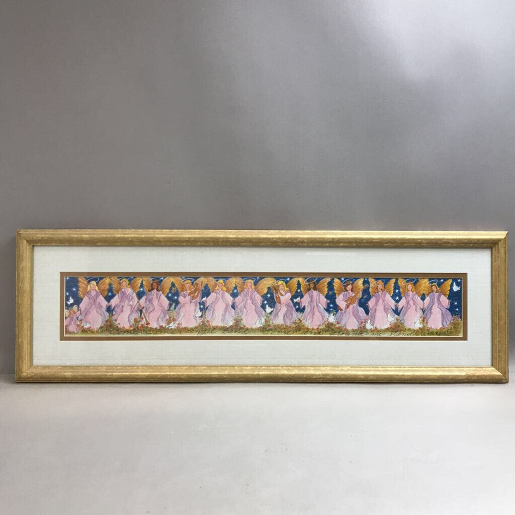 Gold Framed Angel Band Print (10x32)