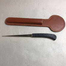 Load image into Gallery viewer, Vintage Japan IDL Stainless Steel Serrated Letter Opener with Faux Horn Handle 8.5 &amp; Leather Case
