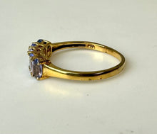Load image into Gallery viewer, Gold Plated Sterling Tanzanite Ring sz 9
