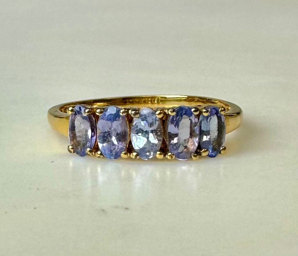 Gold Plated Sterling Tanzanite Ring sz 9