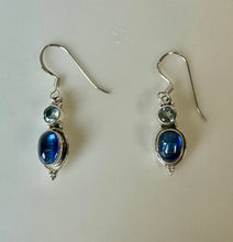 Load image into Gallery viewer, Sterling Blue Topaz Drop Earrings (1.25&quot;)
