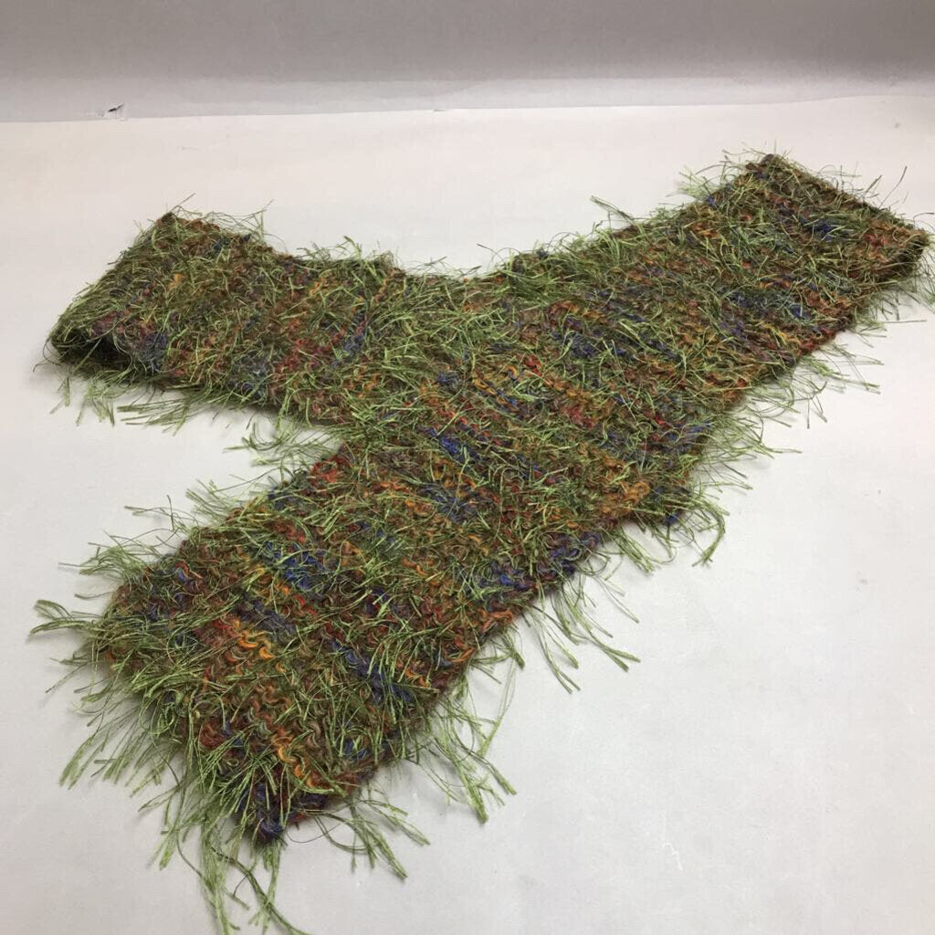 Handmade Multicolor Green Scarf