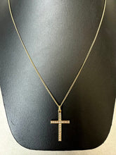 Load image into Gallery viewer, Vintage Gold Filled Seed Pearl Cross Necklace (20&quot;)
