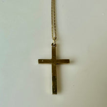 Load image into Gallery viewer, Vintage Gold Filled Seed Pearl Cross Necklace (20&quot;)
