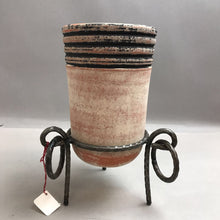 Load image into Gallery viewer, Terra Cotta Pottery Vase On Metal Stand (10&quot;)

