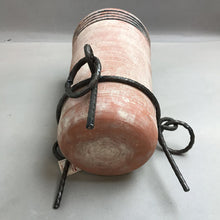 Load image into Gallery viewer, Terra Cotta Pottery Vase On Metal Stand (13&quot;)
