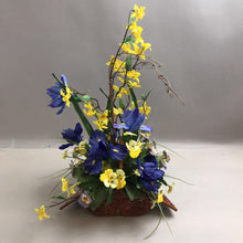 Load image into Gallery viewer, Purple &amp; Yellow Flower Arrangement in Small Basket (20&quot;)
