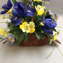 Load image into Gallery viewer, Purple &amp; Yellow Flower Arrangement in Small Basket (20&quot;)
