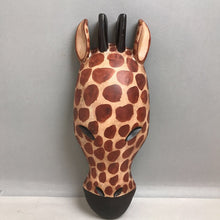 Load image into Gallery viewer, Wood Giraffe Wall Mask Decor (16&quot;)
