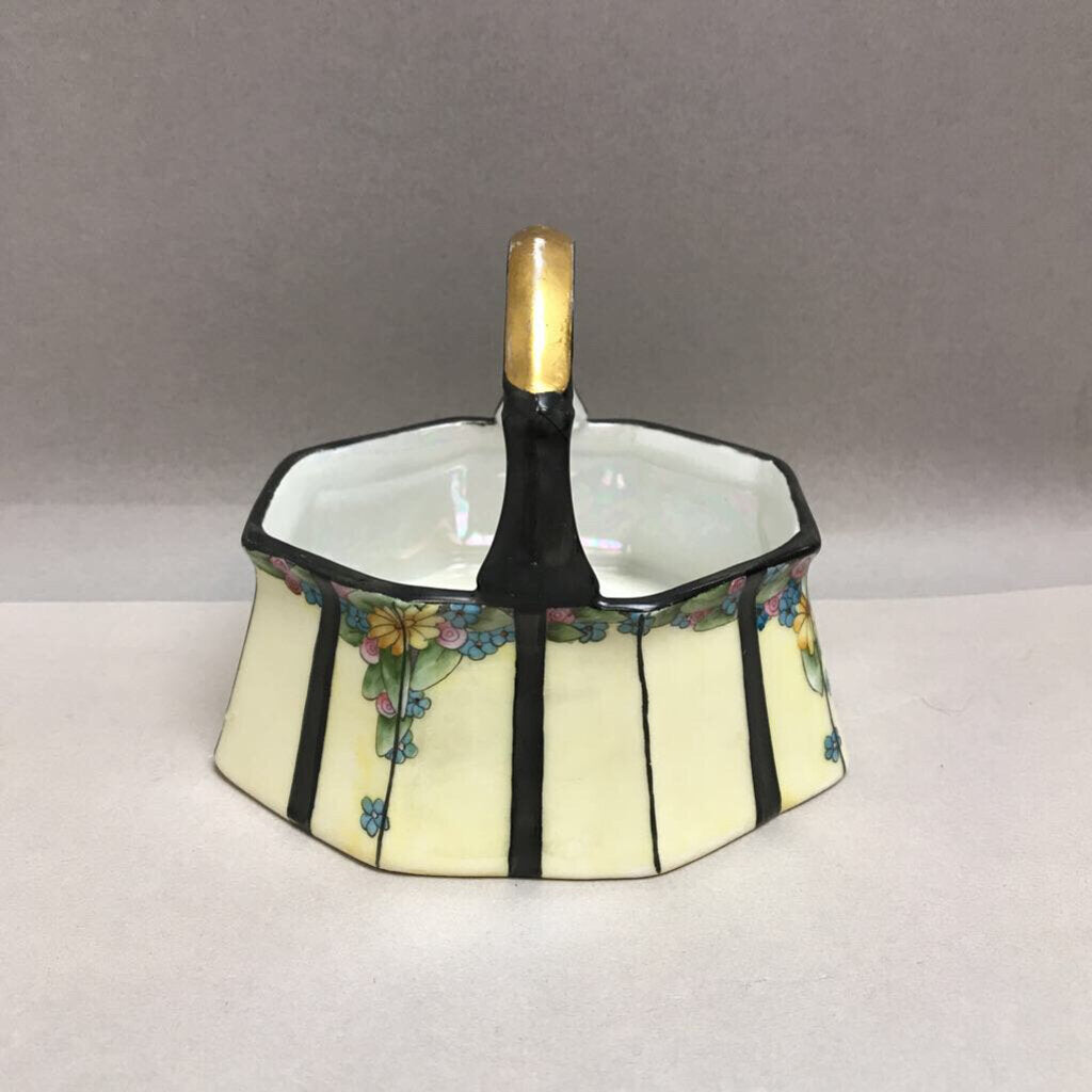 Hand-Painted Basket, Signed Emma Sargent Simons (4x5x4)