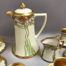 Load image into Gallery viewer, Limoges Chocolate Pot w/ Creamer, Cups &amp; Saucers (9.5&quot;)
