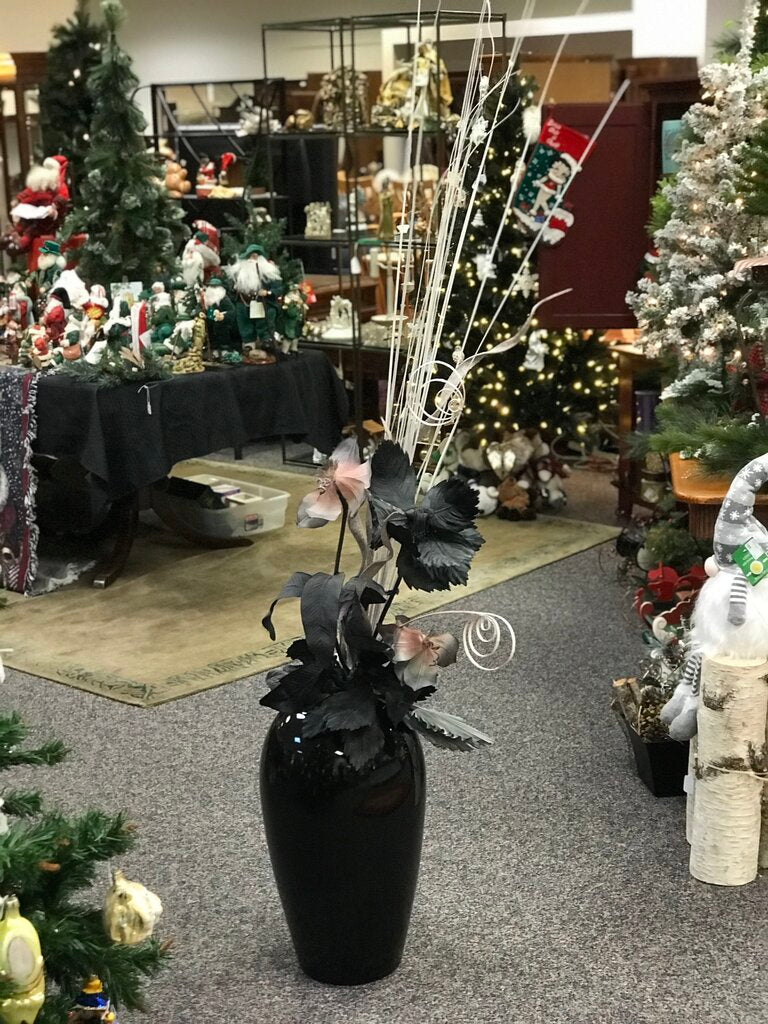 Large Black Ceramic Vase (21