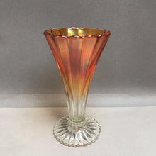 Load image into Gallery viewer, Vintage Imperial Glass Pillar &amp; Flute Vase, Clear/Marigold Gradient (6&quot;)
