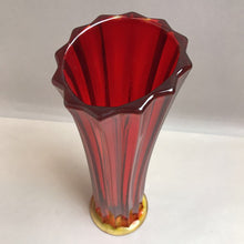 Load image into Gallery viewer, Amberina Ruby Red Glass Vase (LE Smith?) (~13")
