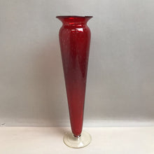 Load image into Gallery viewer, Red Blown Bubble Glass Vase (16&quot;)
