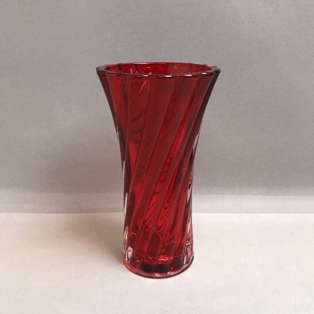 Red Glass Vase (7.75