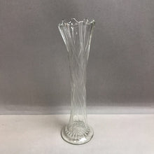 Load image into Gallery viewer, Clear Glass Twisted Ribs Swung Vase (12&quot;)
