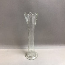 Load image into Gallery viewer, Clear Glass Twisted Ribs Swung Vase (12&quot;)
