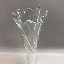 Load image into Gallery viewer, Clear Glass Twisted Ribs Swung Vase (12&quot;)
