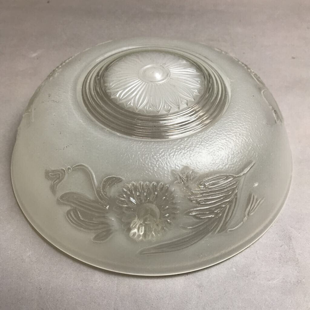 Vintage Round Ceiling Light Fixture Cover / Glass Shade (3.5x9.75x9.75)