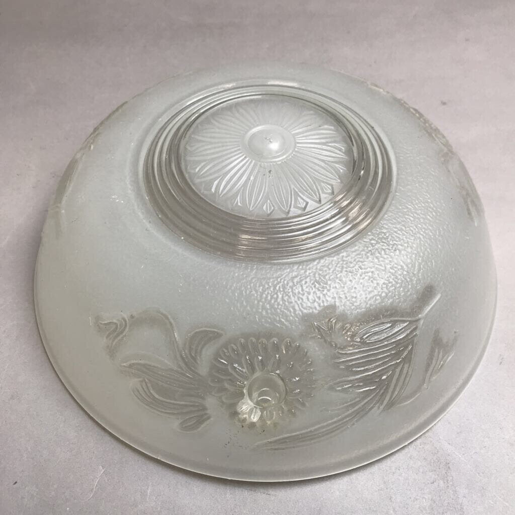 Vintage Round Ceiling Light Fixture Cover / Glass Shade (3.5x9.75x9.75)