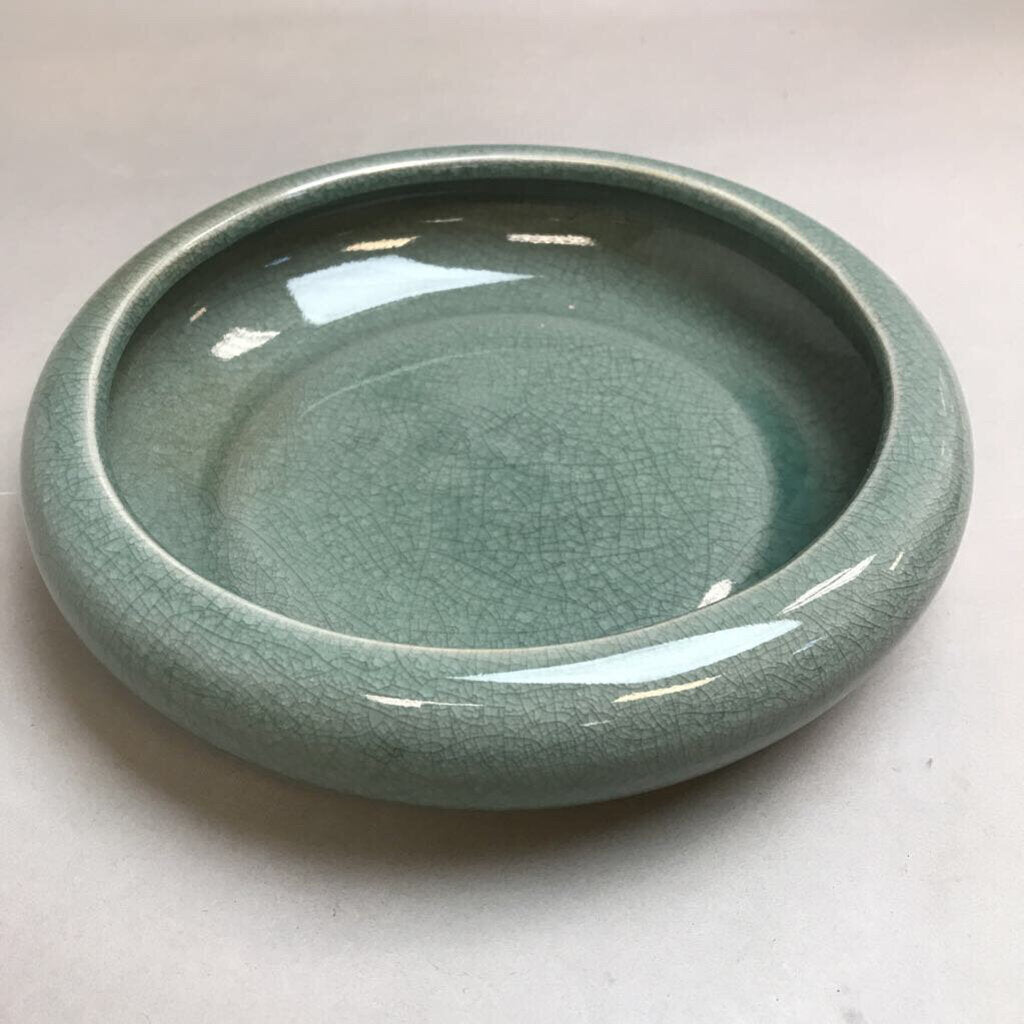Antique Porcelain Crackle Green Glazed Bowl (10