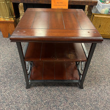 Load image into Gallery viewer, Wood / Metal End Table (24x24x24) AS IS

